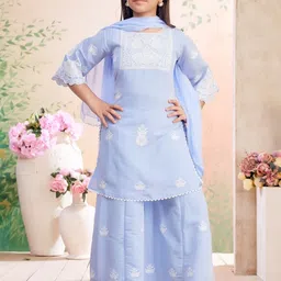 BAESD Girls Embroidered Regular Kurta with Sharara & With Dupatta-picture-26