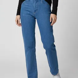OMG CREATION Women Straight Fit Mid-Rise Stretchable Jeans image 2