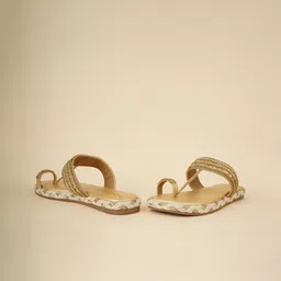 Rubeezz Women Embellished Party One Toe Flats image 3