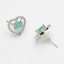 ZENEME Silver-Plated  AD Stone Studded Jewellery Set image 3