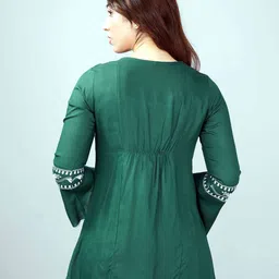ELVISH JAIPUR Embroidered Bell Sleeve Top image 3