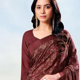 Jaanvi Floral Printed Pure Crepe Saree image 2