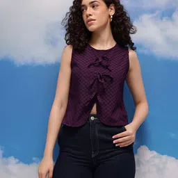 CORSICA Geometric Self Design Bow Detail Top image 3