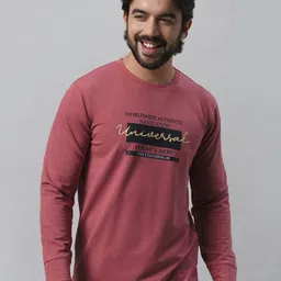 BE POSITIVE Men Typography Printed Round Neck T-shirt image 1