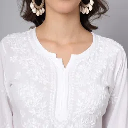 MALABIS Rayon Short Chikankari Top Comfortable And Breathable Perfect For Every Occasion image 5