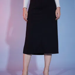 BUY NEW TREND Women A-Line Midi Skirt With Side Slit-picture-39
