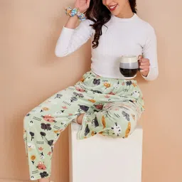 SECRETS BY ZEROKAATA Women Printed High-Rise Lounge Pant-image-57