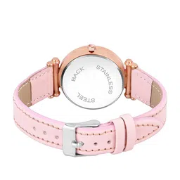 CSAMON Women Embellished Dial & Textured Straps Analogue Watch C34RG PINK Mina Leather image 4