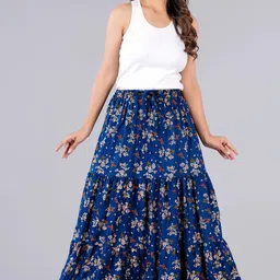 the fabtastics Women Printed Flared Pink Skirt-picture-26