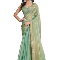 Moksha Trends Beads & Stones Banarasi Saree With Blouse Piece-picture-19