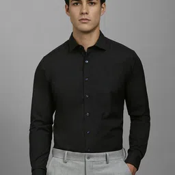 Louis Philippe Men Slim Fit Spread Collar Solid Cotton Formal Shirt-image-20