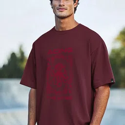 Bewakoof Men Solid Round Neck Pure Cotton Oversized T-shirt-picture-20