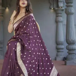 VelvetHue Ethnic Motifs Zari Linen Blend Handloom Saree image 4