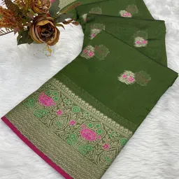 RUNAYA NX Women Woven Design Zari Banarasi Saree-image-56