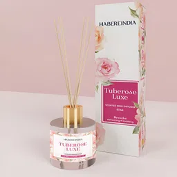HABERE INDIA White Tuberose Luxe Reed Diffuser With Oil & Reeds - 50 ml-image-40