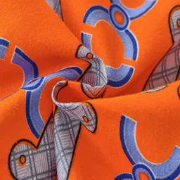 JC HOME Blue & Orange Geometric Polycotton 4 Piece Double Queen Regular Bedding Set image 4