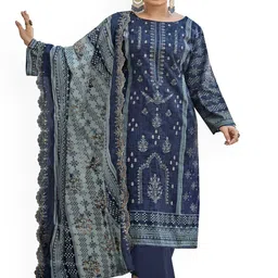 DRAVINAM Trends Floral Printed Thread Work Pure Cotton Unstitched Dress Material-picture-19