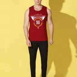 WOOSTRO Men Pack of 2 Typography Printed Round Neck Cotton Slim Fit T-shirts image 4