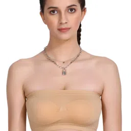 Poftik Women Solid Full Coverage Lightly Padded Bandeau Bra image 1