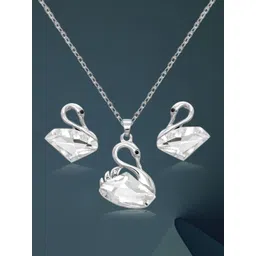Peora Silver-Plated Crystal-Studded Jewellery Set-picture-13