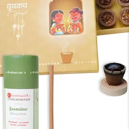 GaneshaSpeaks 95-Pcs Brown Wooden Dhoop Cup Dhoop Stick & Incense Sticks-image-59