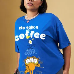 Bewakoof Plus Women Garfield Printed Pure Cotton T-shirt-picture-35