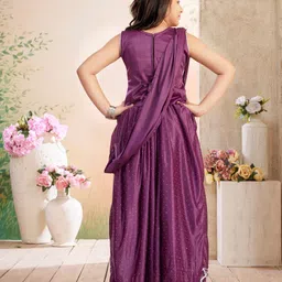 BAESD Girls Embroidered Pure Georgette Ready To Wear Lehenga & Blouse With Dupatta image 5