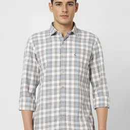 Peter England Casuals Men Slim Fit Tartan Checks Shirt-picture-19