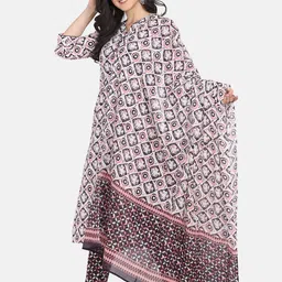 KALINI Women Floral Printed Regular Kurta with Trousers image 2