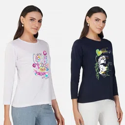 Metronaut Women 2 Printed Bio Finish T-shirt image 4