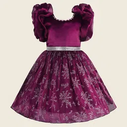 Wish Karo Floral Flared Sleeve Chiffon Fit & Flare Dress-picture-21