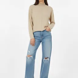glitchez High Neck Pure Cotton Oversized Pullover image 2