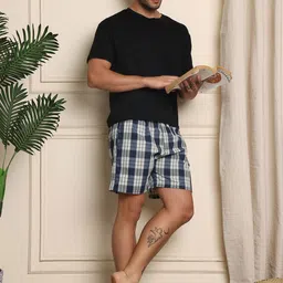 Mast & Harbour Pack Of 2 Checked Super Pure Combed Mercerized Cotton Boxers - BOXCOM3-S image 4