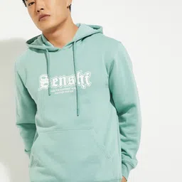 max Men Hooded Long Sleeves Ribbed Hemline Sweatshirt-image-90