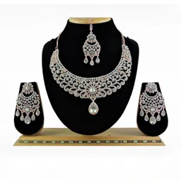 VATSALYA creation Alloy White Jewellery Set - Pack of 2 image 2