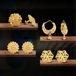 VIVASTRI Women Gold-Plated Alloy Earrings-image-89
