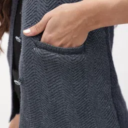 Roadster Women Grey Wool Cardigan Sweaters-image-38