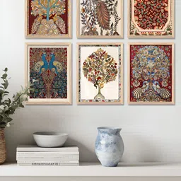 Kotart Brown 6 Piece Wooden Abstract Wall Art-image-1