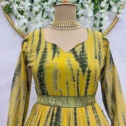 Raiyani Enterprise Women Cotton Printed Maxi Dress With Belt-picture-21