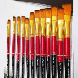 arora Flat Tip Artist Paint Brush Set 12 Pieces-picture-18