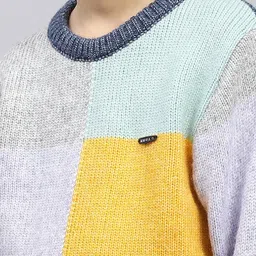 Monte Carlo Boys Self Design Colourblocked Woollen Pullover Sweater image 2