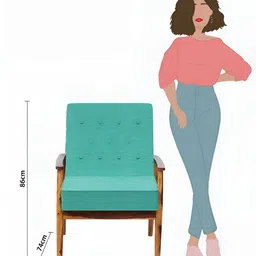 Chumbak Maldivian Teal & Brown Memsaab Arm Chair image 2