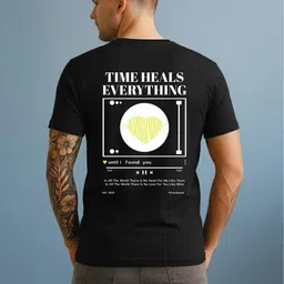 HERE&NOW Men Typography Printed Bio Finish T-shirt-picture-38