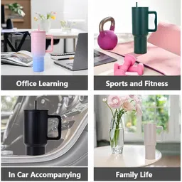 ganesh store Coffee Tumbler with Lid and Straw 1200ml Stainless Steel Vacuum Tumbler Stainless Steel Tumbler image 5