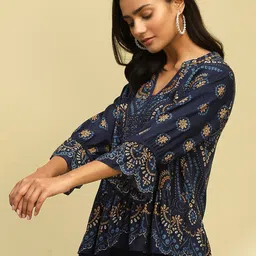 Biba Bandhani Printed Flared Tiered Tunic image 4