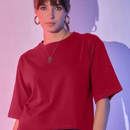 DIMPY GARMENTS Women Raw Edge Boxy T-shirt-image-19