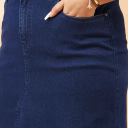 sassafras curve Women Solid A-line Blue Skirt image 5