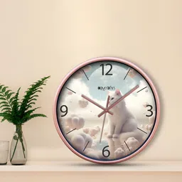 OLIVE TREE Copper-Toned & White Printed Contemporary Wall Clock image 3