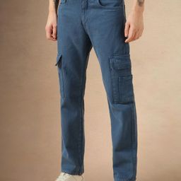 Dennis Lingo Men Relaxed Fit Mid-Rise Clean Look Cotton Cargo Jeans-picture-36