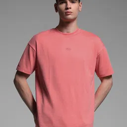 Jack & Jones Men Solid Round Neck Cotton Oversized T-shirt-picture-52